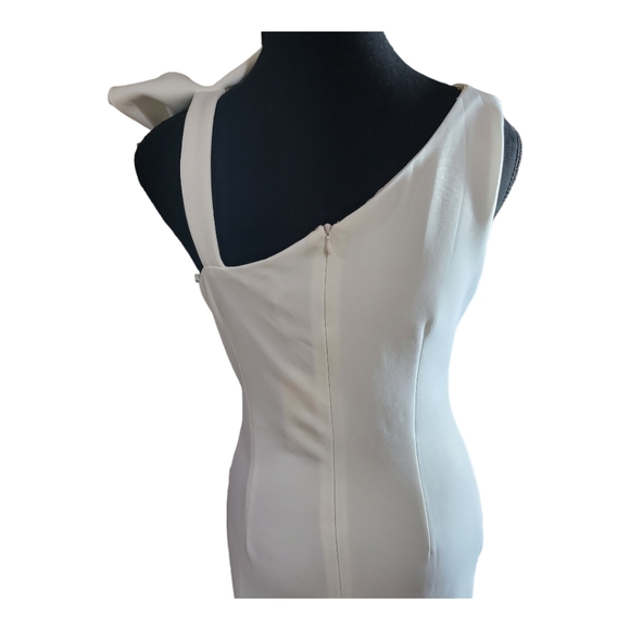 Ella Off white Sleeveless ruffle detail medium midi dress (NWT) - Picture 9 of 11